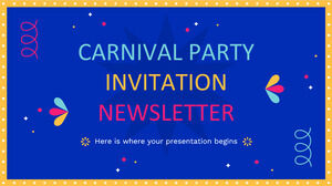 Информационный бюллетень с приглашением на карнавальную вечеринку
