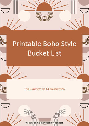 Liste de seaux de style Boho imprimable