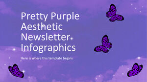 Infografice pentru buletinul informativ Pretty Purple Aesthetic