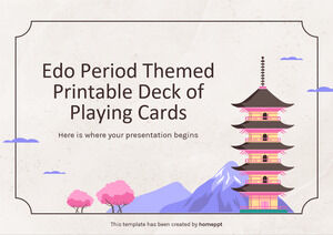 Baralho de cartas imprimíveis com tema do período Edo