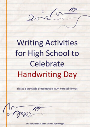 庆祝手写日的高中写作活动