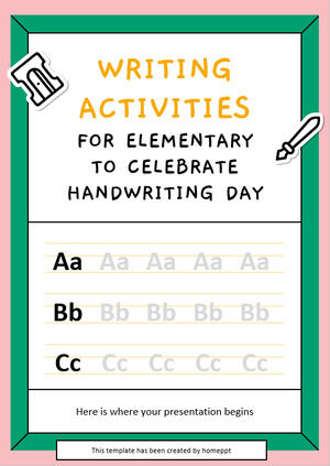 أنشطة الكتابة للمرحلة الابتدائية للاحتفال بيوم الكتابة اليدوية