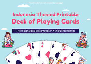 Jeu de cartes à jouer imprimable sur le thème de l'Indonésie