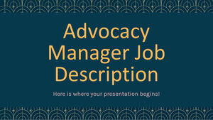 Advocacy Manager Job Description