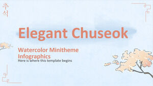 Elegante Chuseok-Aquarell-Minitheme-Infografiken
