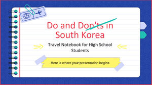 افعل ولا تفعل في كوريا الجنوبية - دفتر السفر لطلاب المدارس الثانوية