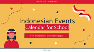 Calendário de eventos indonésio para a escola