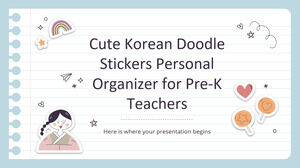 Cute Korean Doodle Stickers Personal Organizer for Pre-K Teachers