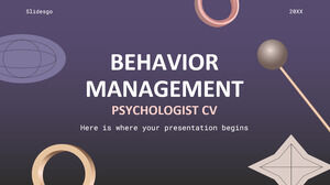Behavior Management Psychologist CV
