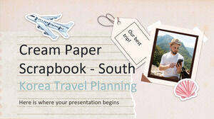 クリーム紙のスクラップブック - 韓国旅行プランニング