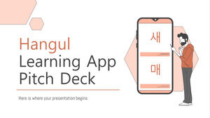 Apresentação do argumento de venda do aplicativo Hangul Learning