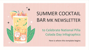 Summer Cocktail Bar MK Newsletter zur Feier des National Pina Colada Day Infografiken