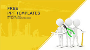 3d Team Workers Industry PowerPoint Templates
