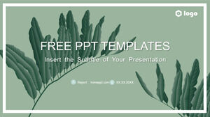 新鮮的植物葉子商業 PowerPoint 模板
