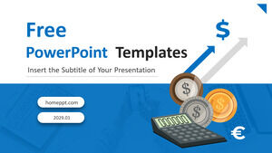 Blue Financial Report PowerPoint Templates