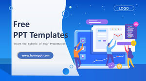 Blue Flat Style Business PowerPoint Templates