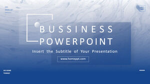 青インク背景ビジネス PowerPoint テンプレート