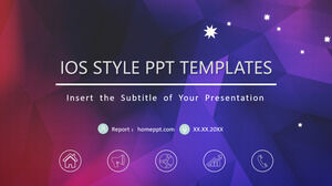 Фиолетовый iOS Стиль Бизнес Шаблоны презентаций PowerPoint