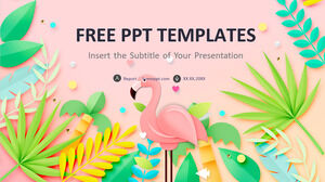 Modelos de PowerPoint de plano de fundo Flamingo