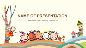 Plantilla de PowerPoint para niños felices para la educación