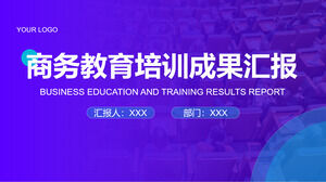Hasil pendidikan dan pelatihan bisnis biru melaporkan template ppt