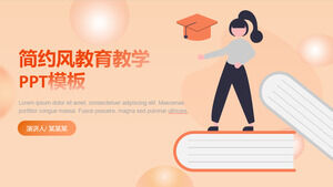 Orange simple illustration style education teaching ppt template