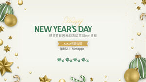 PPT template for planning green holiday style New Year's Day activities