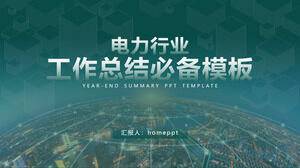 Necessary ppt template for work summary report of power industry
