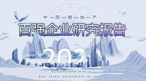 Templat PPT laporan penelitian dari 100 perusahaan real estat teratas China