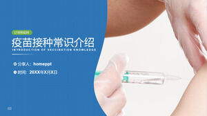 Template PPT untuk pengenalan vaksinasi angin medis biru