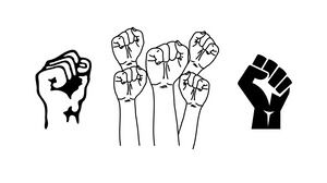 Fist gesture vector silhouette ppt material