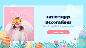 Diseño de fondo de presentación de decoraciones de huevos de Pascua para temas de Google Slides y plantillas de PowerPoint