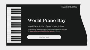 World Piano Day Free Presentation Background Design for Google Slides themes and PowerPoint Templates
