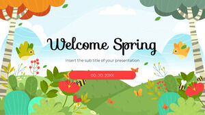 Google 슬라이드 테마 및 PowerPoint 템플릿용 봄 무료 프리젠테이션 배경 디자인 환영