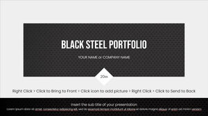 Black Steel Portfolio Free Presentation Background Design for Google Slides themes and PowerPoint Templates