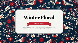 Google Slaytlar temaları ve PowerPoint Şablonları için Kış Çiçek Desenli Ücretsiz Sunum Arkaplan Tasarımı