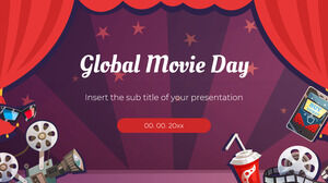 Projekt tła bezpłatnej prezentacji Światowego Dnia Filmu dla motywów Prezentacji Google i szablonów PowerPoint
