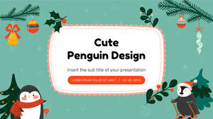 Sevimli Penguen Tasarımı Google Slaytlar temaları ve PowerPoint Şablonları için Ücretsiz Sunum Arka Plan Tasarımı