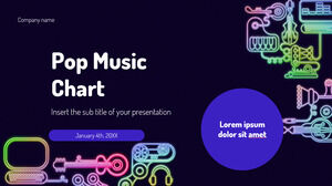 Google Slaytlar temaları ve PowerPoint Şablonları için Pop Müzik Tablosu Ücretsiz Sunum Arkaplan Tasarımı