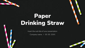 Paper Drinking Straw การออกแบบพื้นหลังการนำเสนอฟรีสำหรับธีม Google Slides และ PowerPoint Templates