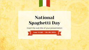 Diseño de fondo de presentación gratuita del Día nacional del espagueti para temas de Google Slides y plantillas de PowerPoint