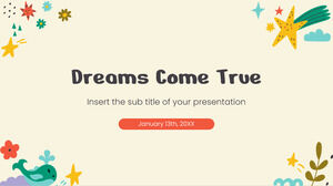 꿈은 실현됩니다 Google 슬라이드 테마 및 파워포인트 템플릿용 무료 프레젠테이션 배경 디자인