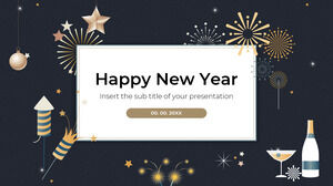 新年快乐演示文稿背景设计 - 免费 Google 幻灯片主题和 PowerPoint 模板