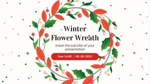 겨울 꽃 화환 프레젠테이션 배경 디자인 - 무료 Google 슬라이드 테마 및 파워포인트 템플릿