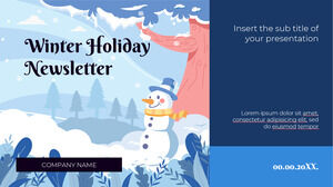 Design de prezentare a buletinului informativ al sărbătorilor de iarnă – Temă Google Slides și șablon PowerPoint gratuit
