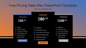 Free Powerpoint Template for subscription fees Gradient