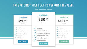 Abonelik ücretleri için Ücretsiz Powerpoint Şablonu Mavi