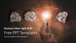 Modelo de Powerpoint gratuito para lâmpadas de ideias de negócios