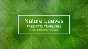 Plantilla de PowerPoint gratuita para hojas de la naturaleza