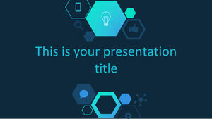 Template Powerpoint gratis untuk presentasi teknologi heksagonal